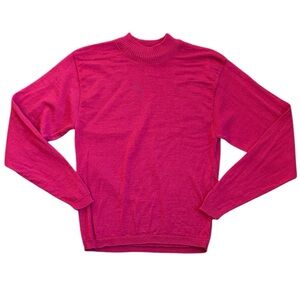 Vintage Pendleton 100% Wool Mock Neck Sweater Women’s PS Petite Pink READ